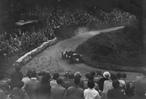 Eddie Hall Prints: Bentley of Eddie Hall competing in the Shelsley Walsh Hillclimb, Worcestershire, 1935