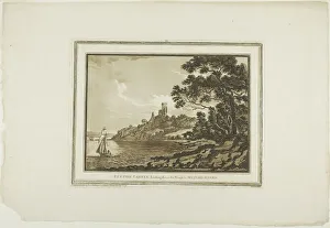 Benton Castle Looking down the Reach to Milford Haven, from Twelve Views in Aquatinta