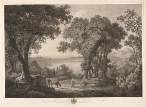 Lake Albano Prints: Ber See von Albano bei Rom, 1796. Creator: Friedrich Wilhelm Gmelin