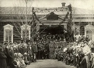Berdsk Novosibirsk Oblast Russia Prints: Berdskaya school N 2 before the opening of an agricultural exhibition