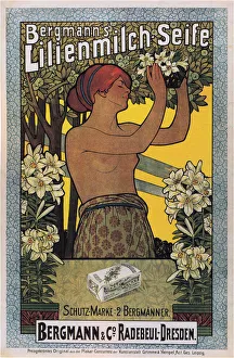 Cosmetic Prints: Bergmanns Lilienmilch Soap, 1896. Artist: Cissarz, Johannes Joseph Vincenz (1873-1942)