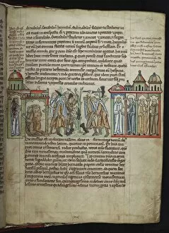 Saint Bernard Gallery: Bernard of Clairvaux sending monks to daughter houses, Cistercian monks, 1249-1250