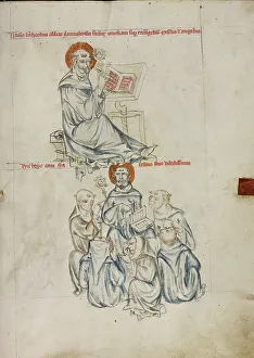 St Hedwig Prints: Bernard of Clairvaux Writing: Bernard Preaching to Brothers of the Order; Vita beatae Hedwigis