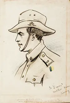 Barney Prints: Bernard Laurence Barney Nugent, a drawing done in Cape Town, South Africa, 1917
