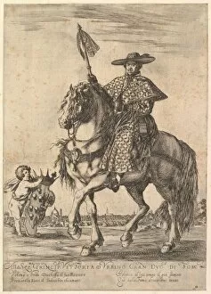 Bernardino Collection: Bernardino Ricci, called il Tedeschino, atop a horse in center, riding towards the left