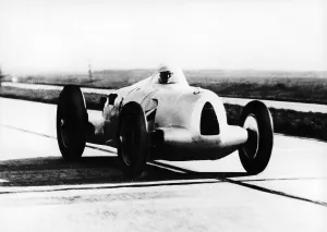 Record Breaking Prints: Bernd Rosemeyer in Auto Union record-breaking car, 1937