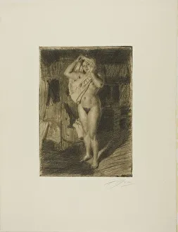 Undressing Prints: Berserk, 1914. Creator: Anders Leonard Zorn
