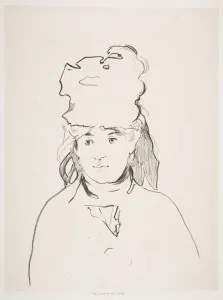 Manet Edouard Prints: Berthe Morisot (in silhouette), 1872-74, published 1884. Creator: Edouard Manet