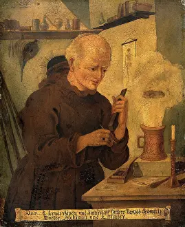 Scientific Prints: Berthold Schwarz, c1380s. Creator: Unknown