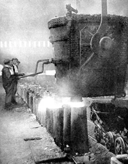 Heat Prints: Bessemer process for manufacturing steel, 1936. Artist: Fox