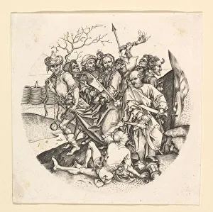 Judas Prints: The Betrayal of Christ (copy in roundel), ca. 1435-1491. Creator: Unknown
