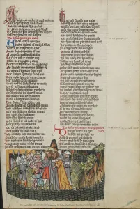 Mount Olivet Prints: The Betrayal of Christ; Weltchronik, about 1400-1410. Creator: Unknown