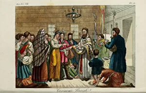 The Betrothal. Illustration from Il costume antico e moderno o storia del governo? by Giulio Ferrario, 1831