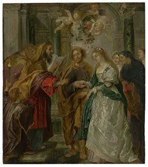 Religious Motif Prints: The Betrothal of the Virgin Mary, 1620-1630. Creator: Workshop of Peter Paul Rubens