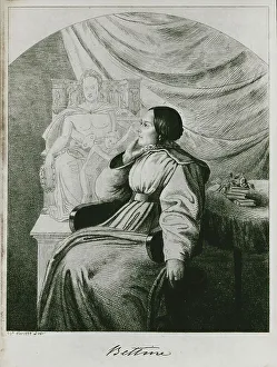 Goethe Prints: Bettina von Arnim before the design of her Goethe monument