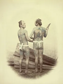 Loin Cloth Prints: Bettoes, or Grooms, 1866-1867. Creator: Felice Beato