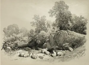 Harding Jd Prints: Bettws, N. Wales, from Picturesque Selections, 1860. Creator: James Duffield Harding