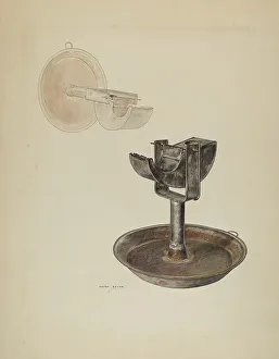 Lamp Base Prints: Betty Lamp, 1940. Creator: Milton Bevier