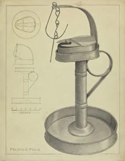 Mildred Ford Prints: Betty Lamp and Stamp, c. 1936. Creator: Mildred Ford
