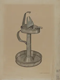 Betty Lamp and Stand, c. 1940. Creator: Claude Marshall