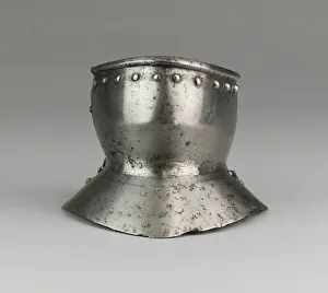 Steel Alloy Prints: Bevor ('Falling Buff') with Two Gorget Pieces, Europe, c. 1500