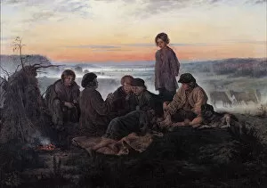 Campfire Gallery: The Bezhin Lea, 1869. Artist: Makovsky, Vladimir Yegorovich (1846-1920)