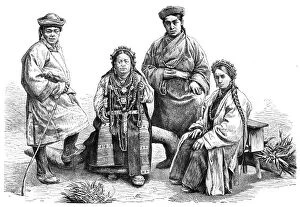 Bhutanese Collection: Bhutia (Bhutanese) costumes, 1895.Artist: Pranishnikoff