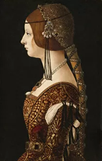 Images Dated 26th March 2021: Bianca Maria Sforza, probably 1493. Creator: Ambrogio de Predis
