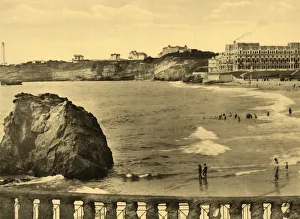 Pyrenees Atlantiques Prints: Biarritz - Hotel du Palais et la Baie, c1930. Creator: Unknown