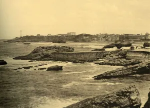 Harbour Wall Prints: Biarritz - La Digue de la Cafetiere, c1930. Creator: Unknown