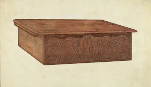 Woodcarving Prints: Bible Box, c. 1940. Creator: Raymond McGough