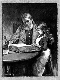 Grandchild Prints: A Bible Lesson, 1890. Creators: R. Taylor, A. Simon