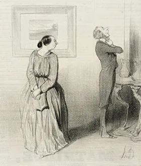 Sexism Prints: Bichette...viens donc arranger ma rosette!... 1844. Creator: Honore Daumier
