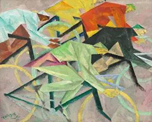 Cyclist Prints: The Bicycle Race, 1912. Creator: Feininger, Lyonel (1871-1956)