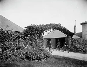 Bicycle shelter, National Cash Register [Company], Dayton, Ohio, (1902?). Creator: Unknown