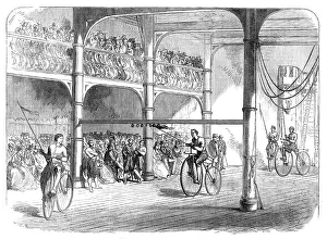 Tournament Prints: Bicycle tournament at Liverpool, 1869. Creator: C. R