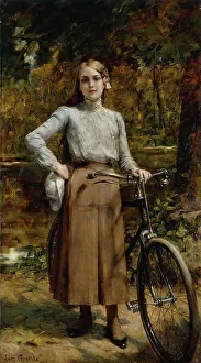 Comerre Leon Francois Prints: Bicyclette au Vésinet, 1903. Creator: Leon Francois Comerre