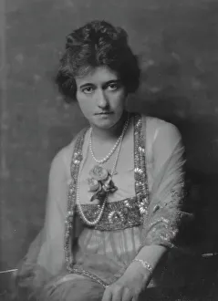 Beadwork Prints: Biddle, A.J. Drexel, Mrs. portrait photograph, 1916 Nov. 20. Creator: Arnold Genthe