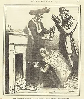 Newsprint Prints: Bien vexés de ne pas trouver... la couronne... 1871. Creator: Honore Daumier