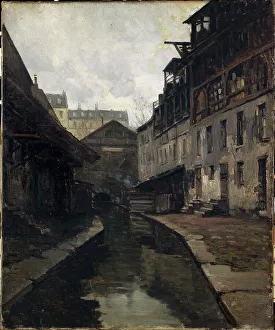 5th Arrondissement Prints: The Bievre, between rue Pascal and rue Broca, c1900. Creator: Germain Eugene Bonneton