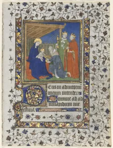 Active About 1410 25 Prints: Bifolio from a Book of Hours: Adoration of the Magi