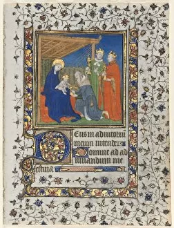 Workshop Of Collection: Bifolio from a Book of Hours: Adoration of the Magi and Coronation of the Virgin, c