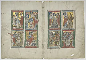Braunschweig Prints: Bifolio with Scenes from the Life of Christ, 1230-1240. Creator: Unknown