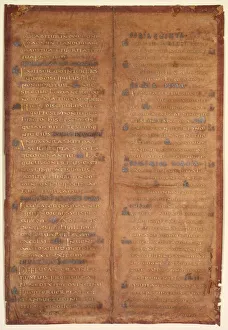 Bifolium Excised from a Carolingian Gradual (recto), c. 830-860. Creator: Unknown