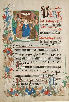 Images Dated 4th December 2020: Bifolium from a Gradual, German, late 15th century. Creator: Unknown