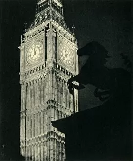 Clock Collection: Big Ben at Night, 1947. Creator: Unknown