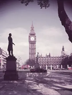 Lord Prints: Big Ben from Parliament Square, London, c1955. Creator: Arthur Charles Kirby Ware