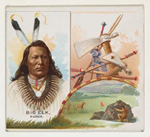 Tomahawk Prints: Big Elk, Ponca, from the American Indian Chiefs series (N36) for Allen &amp