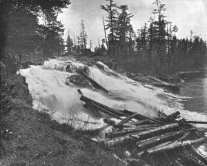 Logging Prints: Big Falls, Peshtigo River, Wisconsin, USA, c1900. Creator: Unknown