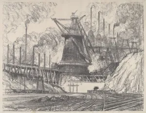 Pennell Joseph Prints: The Big Mill, Gary, Indiana, 1915. Creator: Joseph Pennell